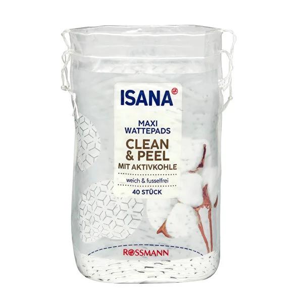 Isana Cotton Peeling Pads for Makeup Removal - Gentle & Effective - 40 Count Isana Cotton Peeling Pads - Gentle Makeup Removal cotton pads, makeup removal, peeling pads, Isana brand, natural cotton skincare, active carbon cleansing, skincare, beauty, personal care, gentle exfoliating products, natural skincare, organic cotton products