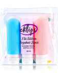 Eklips Travel-sized Silicone Bottles 3-Pack - Reusable, Refillable Toiletry Containers for Travel, 3.04 fl oz Eklips Reusable Silicone Travel Bottles 3-Pack travel-sized toiletry bottles, silicone travel containers, reusable travel bottles, personal care travel accessories, compact toiletry kits, travel essentials, toiletry bags, eco-friendly travel, refillable containers, travel convenience, Eklips, travel accessories, silicone bottles, 3-piece set, reusable packaging