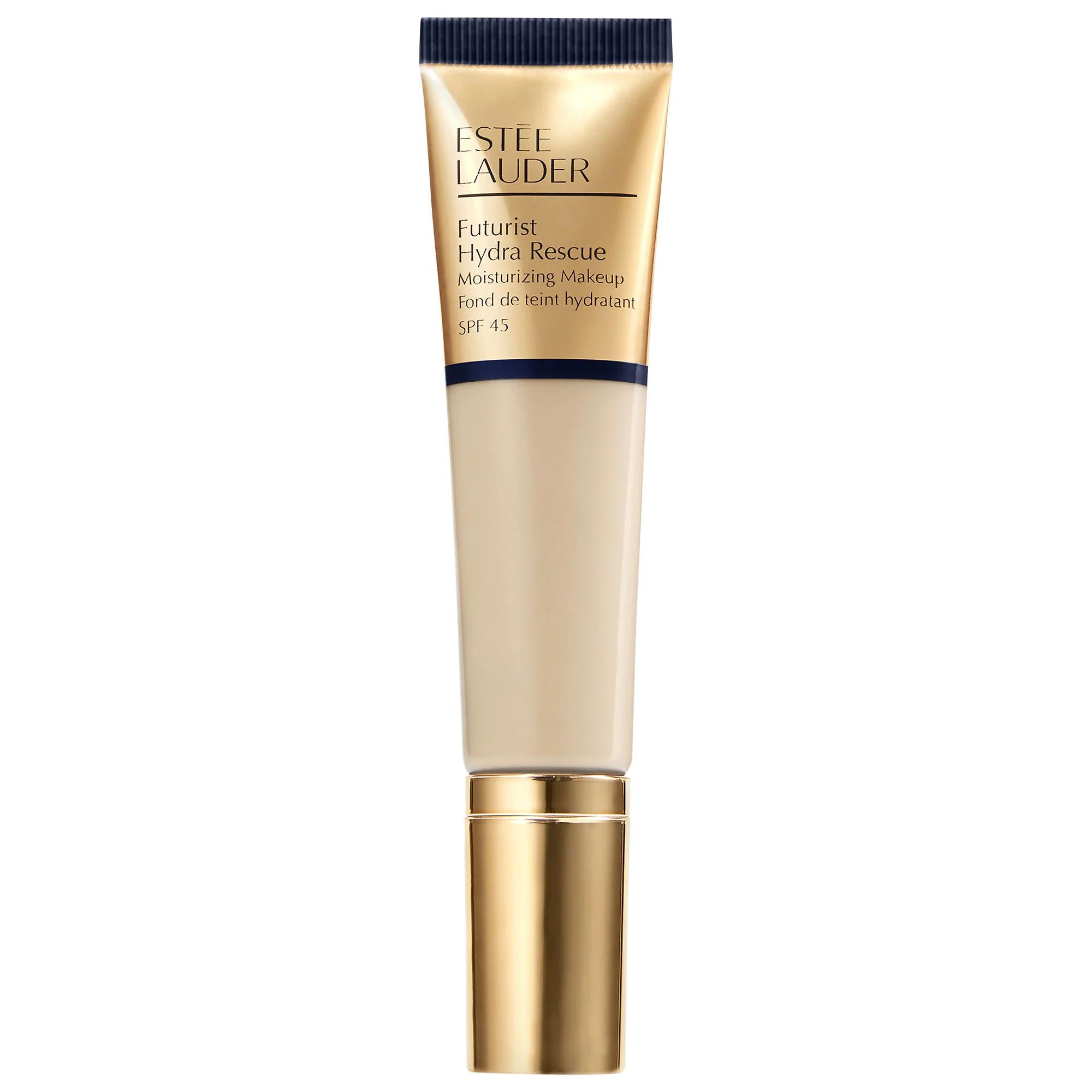 Estée Lauder Futurist Hydra Rescue Moisturizing Foundation SPF 45: Hydrating, Medium Coverage, Blue Light &amp; Sun Protection Estée Lauder Futurist Foundation SPF 45: Hydrating Medium Coverage moisturizing foundation, SPF 45 foundation, hydrating foundation, foundation with skincare, redness reducing foundation, antioxidant foundation, vitamin E foundation, medium coverage foundation, long wear foundation,foundation makeup, face makeup, makeup, blue light protection makeup, makeup with skincare benefits, skin 