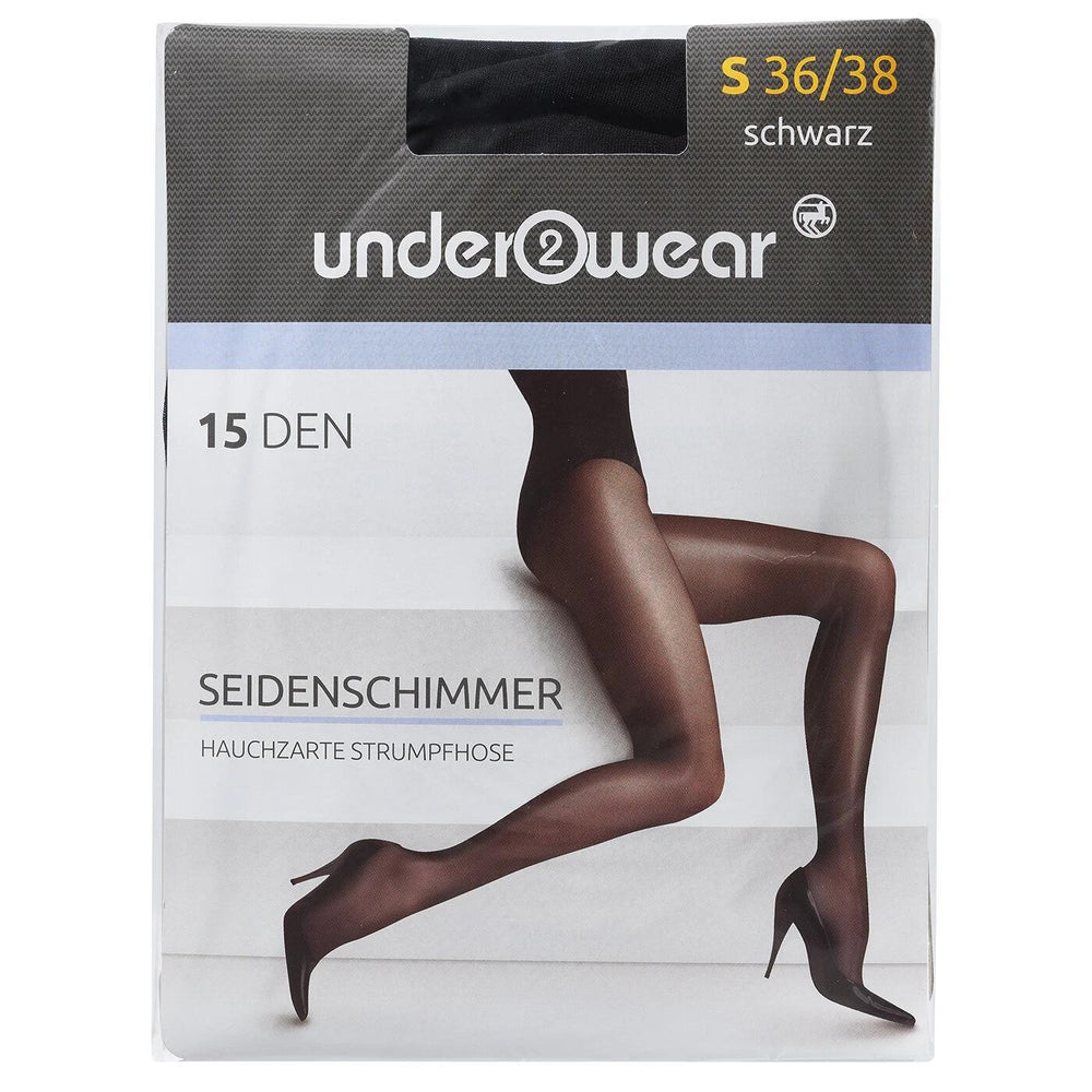 Underwear 15 Denier Sheer Shiny Black Tights 36-38