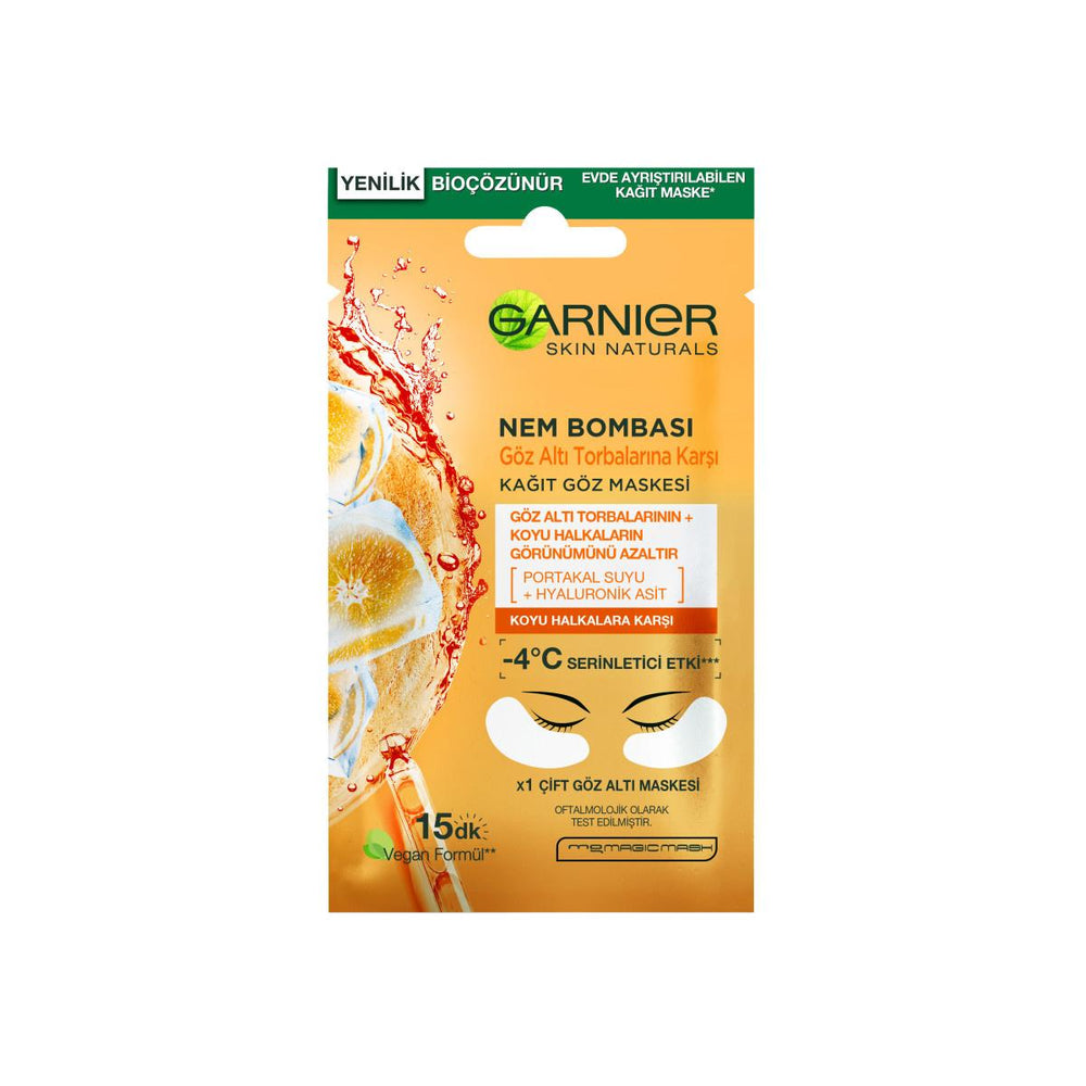 Garnier SkinActive Eye Mask: Reduce Under Eye Bags & Dark Circles with Hydrating Hyaluronic Acid & Brightening Orange Juice - Refresh & Revitalize Garnier Eye Mask: Reduce Dark Circles & Bags - Hydrate & Brighten eye mask, under eye bags treatment, dark circles treatment, hydrating eye mask, brightening eye mask, Garnier eye mask, hyaluronic acid eye mask, orange juice eye mask, eye mask for puffiness, Garnier, SkinActive, hyaluronic acid, orange juice, eye care, skincare, beauty, puffiness, dark circles, h