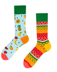 Carnaval Socks Pineapple Pattern Mismatched Crew Socks 1 Pair