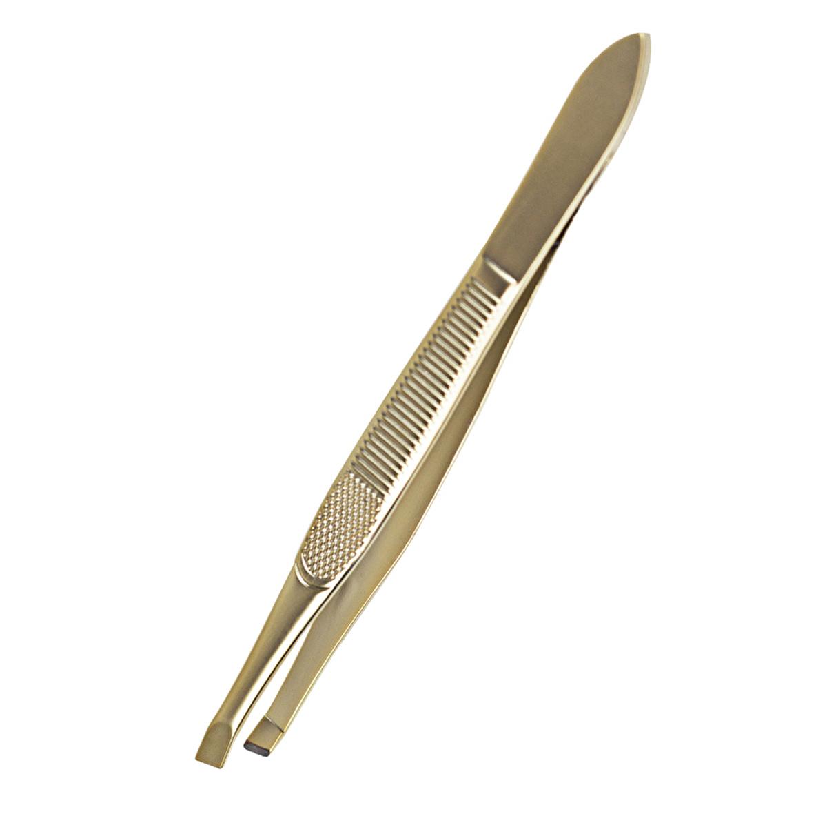 Nascita Slanted Tweezers Gold - Precision Eyebrow & Mustache Grooming Tool for Personal Care Nascita Gold Slanted Tweezers for Eyebrow Grooming tweezers, eyebrow grooming, mustache grooming, stainless steel tweezers, slanted tweezers, precision hair removal, personal care, grooming tools, beauty essentials, facial hair removal, luxury grooming