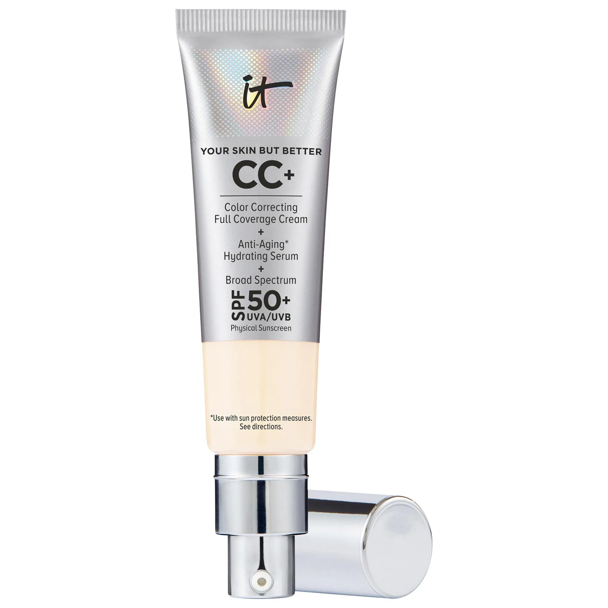 IT Cosmetics CC+ Cream Full Coverage Color Correcting Foundation SPF 50+: Hydrating, Anti-Aging, & Flawless Skin IT Cosmetics CC Cream SPF 50: Full Coverage & Anti-Aging CC cream foundation, full coverage foundation SPF 50, color correcting foundation, hydrating anti-aging foundation, foundation for acne scars, foundation for redness, foundation for mature skin, SPF 50 makeup, hyaluronic acid foundation, niacinamide foundation, full coverage makeup, anti-aging foundation, sun protection, hydrating foundatio