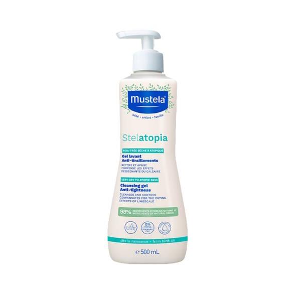 Mustela Stelatopia Cleansing Gel 500ml - Gentle, Moisturizing Skincare for Dry Skin Mustela Stelatopia Cleansing Gel 500ml - Gentle Dry Skin Care Mustela Stelatopia Cleansing Gel, dry skin care, gentle cleansing gel, moisturizing skincare, children's skincare products, skincare for dry skin, gentle skincare, nourishing cleansing gel, glycerin, shea butter, sunflower seed oil unsaponifiables, avocado fruit extract