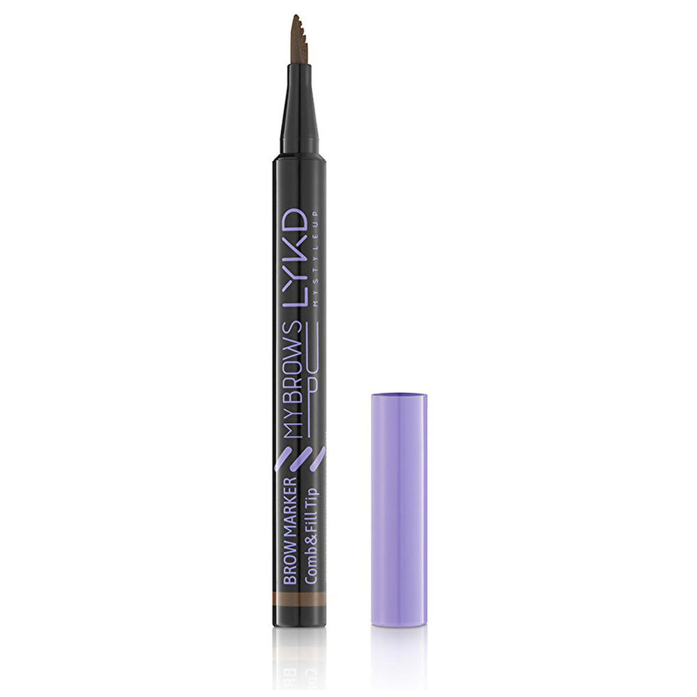 LYKD Eyebrow Pencil - Comb & Fill Kaş Kalemi for Fuller Brows, Precise Felt-Tip Applicator, Natural Look - Eyebrow Pencil