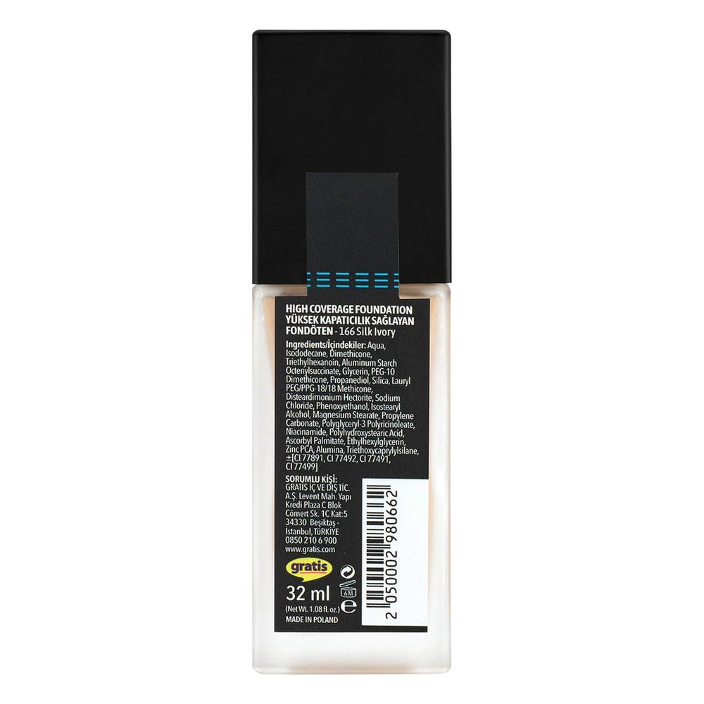 LYKD High Coverage Foundation Silk Ivory 166 for Even Skin Tone