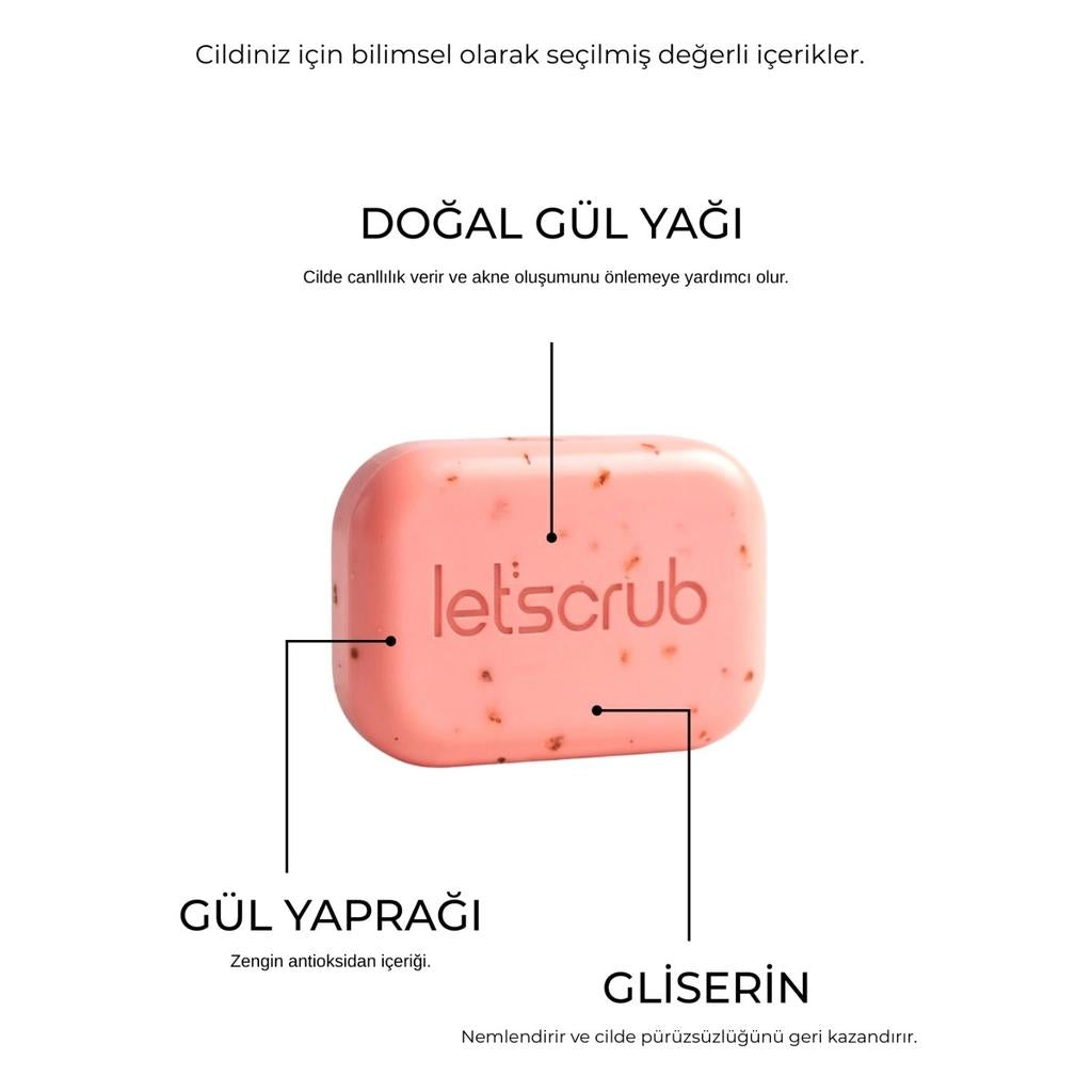 Let'scrub Olive Oil &amp; Rose Oil Soap for Hydrated Skin 100g