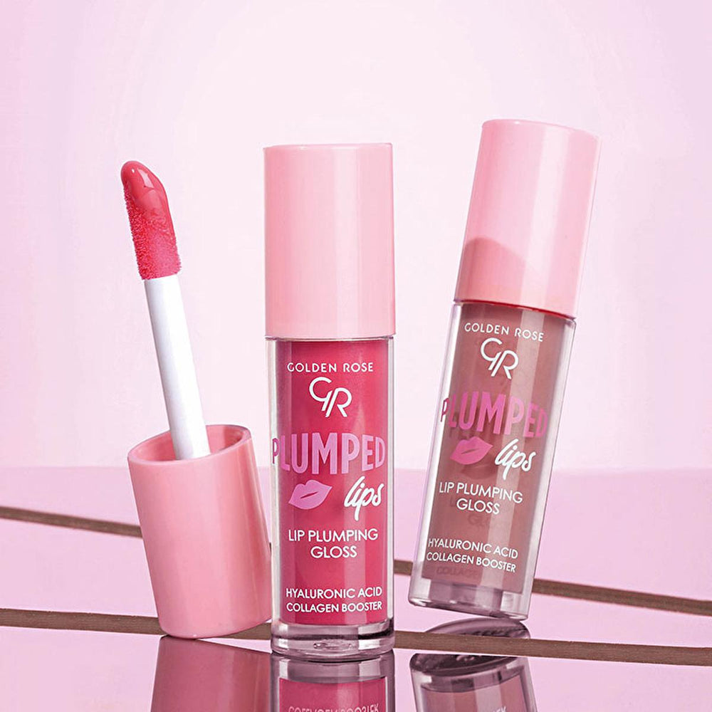 Golden Rose Lip Plumping Gloss No:202 - Non-Sticky, Moisturizing & Plumping Lip Gloss with Hyaluronic Acid & - Lip Gloss