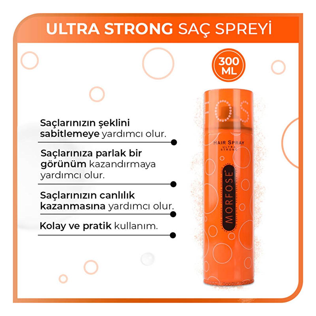 Morfose Ultra Strong Hair Spray - Keratin & Provitamin Enriched, Non-Greasy, Long-Lasting Style for All Hair Types Morfose Ultra Strong Hair Spray - Long-Lasting Style Strong hold hair spray, Keratin hair spray, Provitamin hair care, Non-greasy hair styling, Easy to style hair spray, Hair care products, Styling products for all hair types, Long-lasting hairstyle, Hair vitality, Hair shine, Lightweight hair spray, Residue-free hair styling