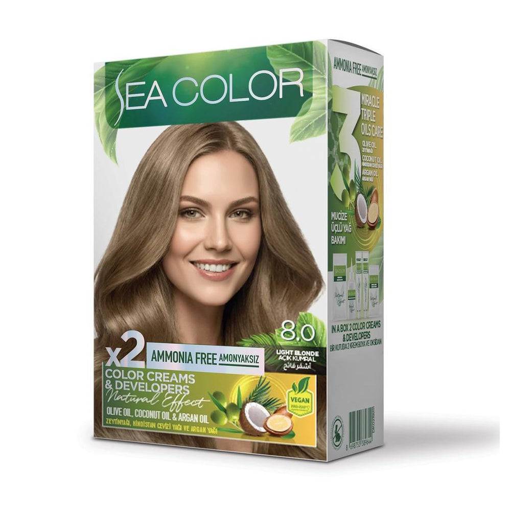Sea Color Amonyaksız Saç Boyası 8.0 Açık Kumral