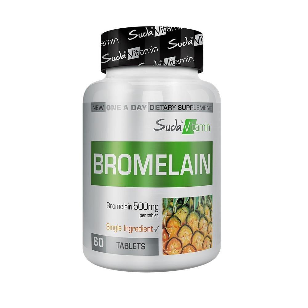 Suda Vitamin Bromelain 500 mg - Natural Digestive Enzyme Supplement for Protein Digestion Support - 60 Tablets Bromelain 500 mg - Natural Digestive Enzyme Supplement Bromelain supplement, Digestive enzyme, Natural health product, Pineapple extract, Dietary supplement, Digestive support, Protein digestion, Health-conscious, Natural wellness, Dietary restrictions, Fitness supplements, Wellness journey