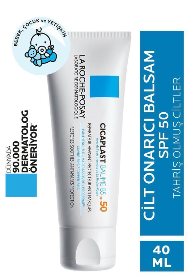 La Roche Posay Cicaplast Baume B5 SPF 50 Soothing Moisturizer Cream for Dry & Damaged Skin - Non-Greasy, - Face Cream