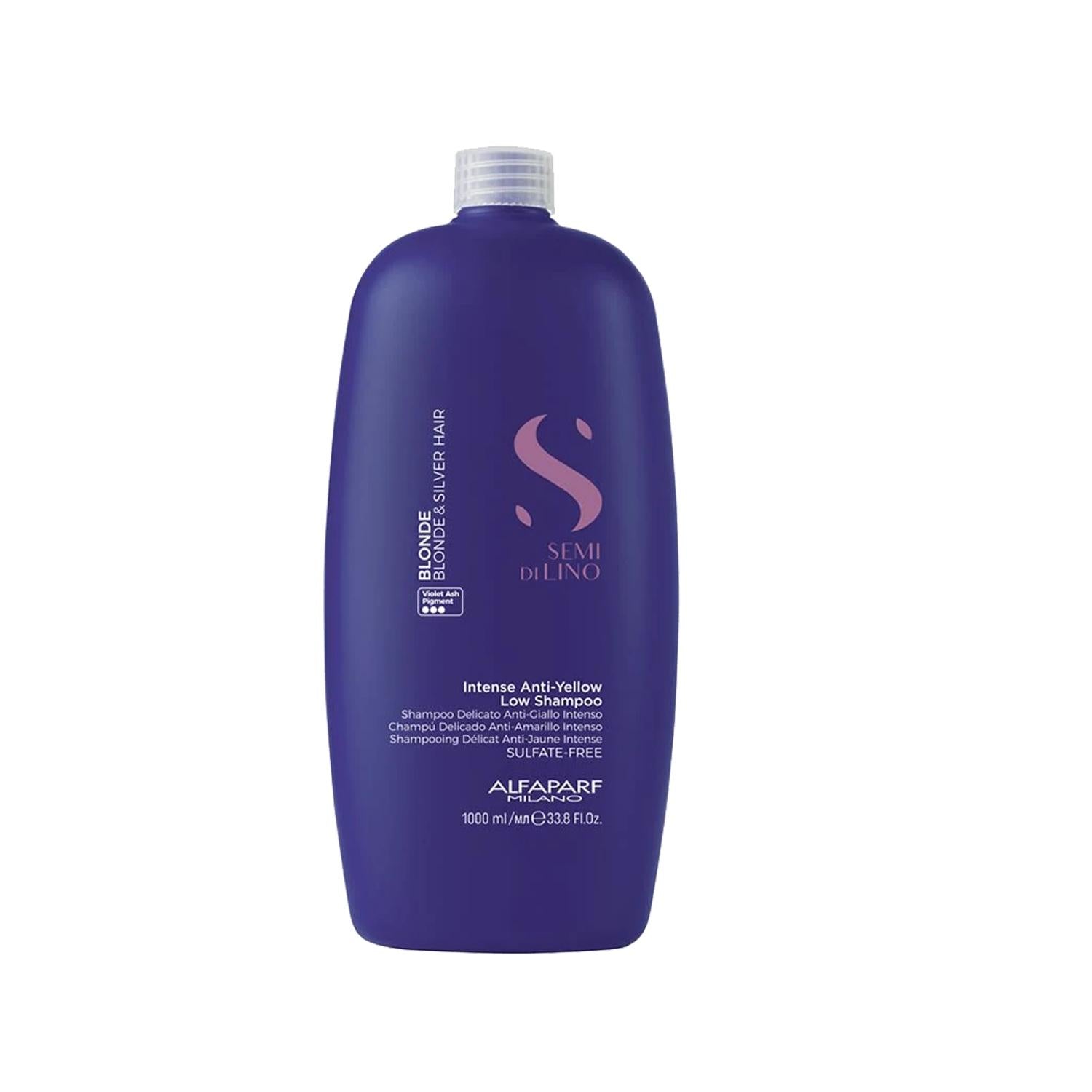 Alfaparf Semi Di Lino Blonde Anti Yellow Shampoo 1000ml - Maintains Vibrant Blonde Hair Color Alfaparf Blonde Anti Yellow Shampoo 1000ml blonde hair shampoo, anti yellow shampoo, Alfaparf Semi Di Lino, blonde hair care, color maintenance shampoo, hair care products, blonde hair color maintenance, brassy tone reduction, 1000ml shampoo, Semi Di Lino product line