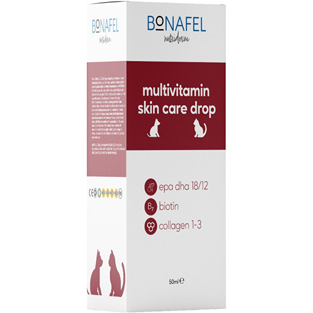 Bonafel Omega-3 Pet Supplement for Skin & Coat Health - Liquid Formula for Cats & Dogs - Vitamin & Supplement