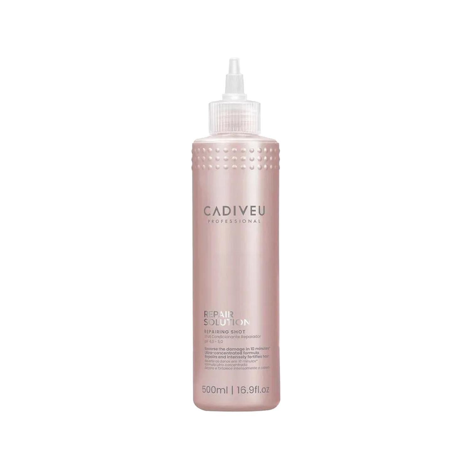 Cadiveu Hair Repair Solution Repairing Shot 500ml - Restores Damaged Hair Cadiveu Repair Solution - Restore Damaged Hair hair repair solution, Cadiveu Repair Solution, repairing shot, hair care product, hair restoration treatment, damaged hair repair, chemically treated hair, hair health, hair maintenance, hair care, Cadiveu, 500ml, liquid solution