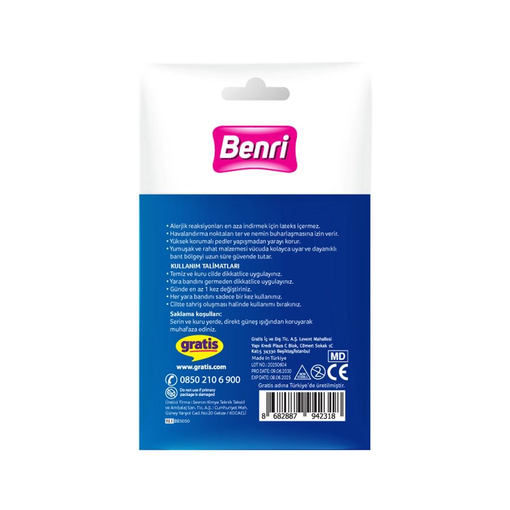 Benri Transparent Adhesive Bandages for Discreet Protection 20-Pack