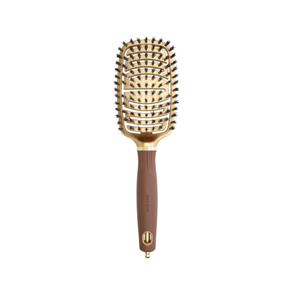 Olivia Garden Expert Care Flex Boar Bristles Hair Brush Gold & Brown