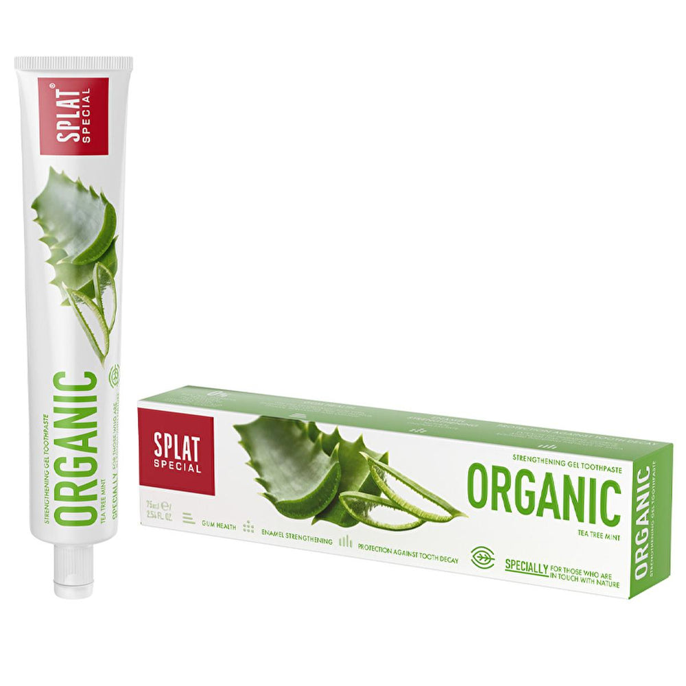 Splat Organic Aloe Vera Toothpaste for Sensitive Teeth - Natural Oral Care, Chemical-Free, 2.54 fl oz - Toothpaste