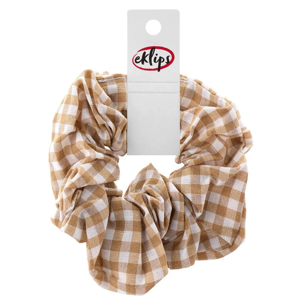 Eklips Gingham Scrunchie Brown Hair Accessory 1 pc