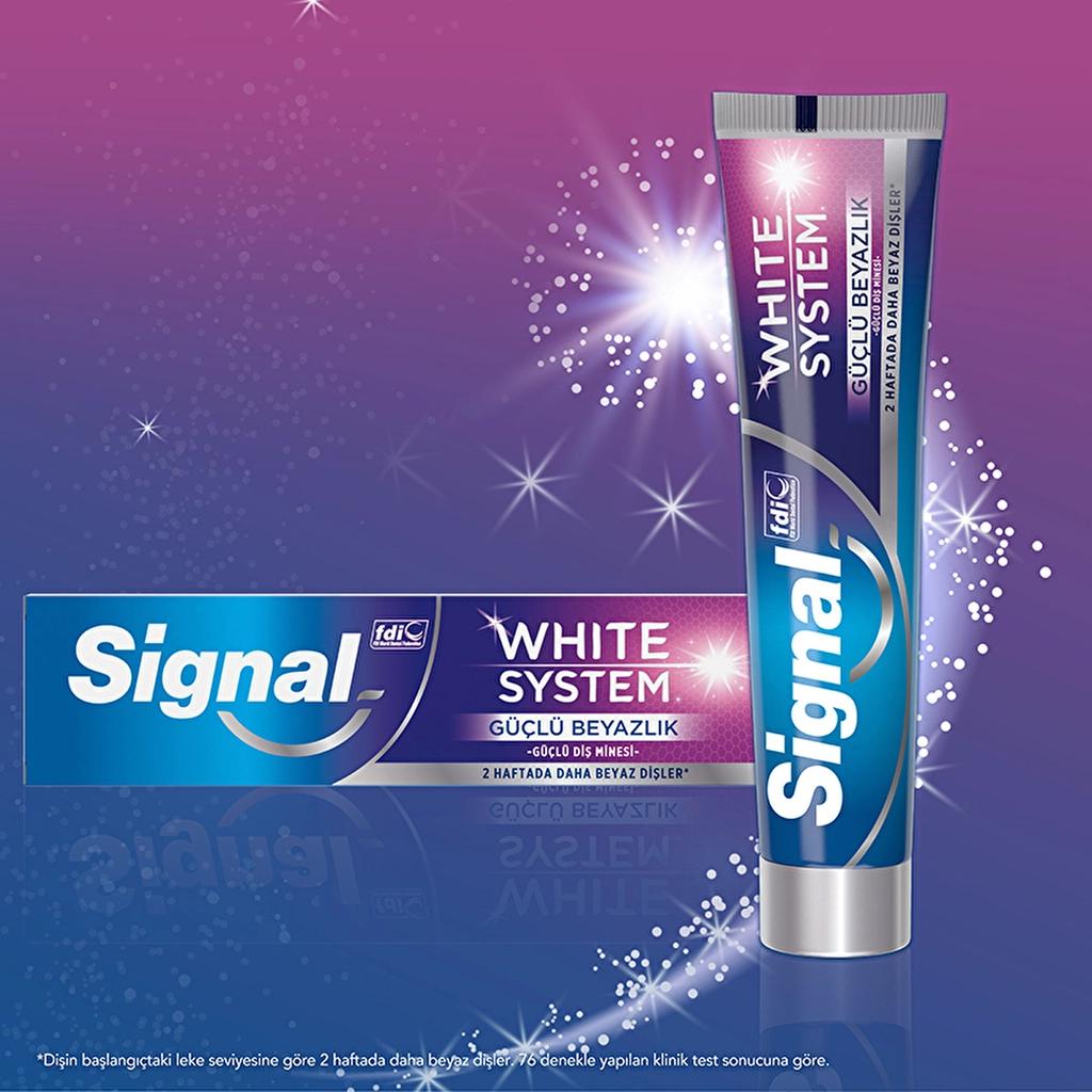 Signal White System Toothpaste for Strong Enamel 75 ml x 2