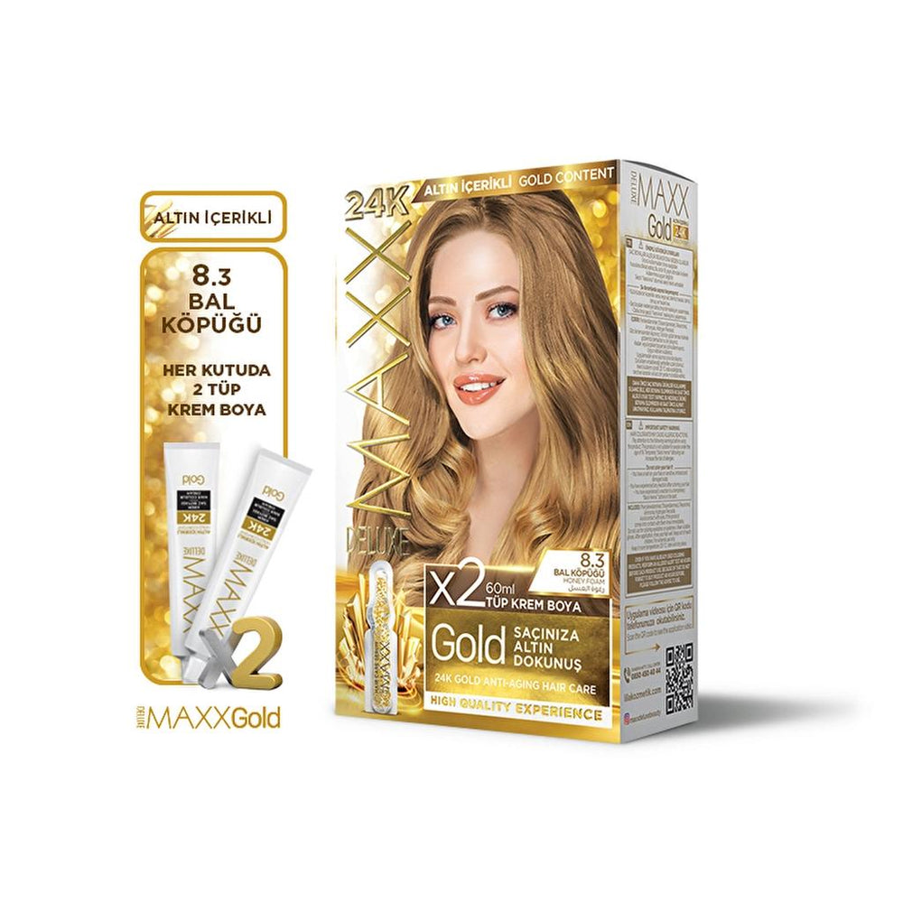 Maxx Deluxe Golden Beauty Hair Color 8.3 Honey Foam