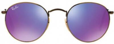 Ray-Ban 3447 167/1M Round Copper Metal Sunglasses 50mm