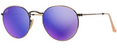 Ray-Ban 3447 167/1M Round Copper Metal Sunglasses 50mm