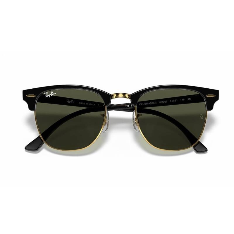 Ray-Ban Clubmaster Classic Black & Green Sunglasses 51mm