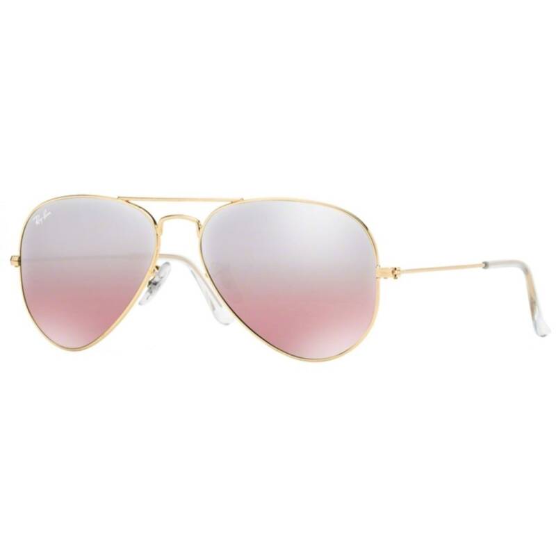 Ray-Ban Aviator Classic Gold Brown-Pink Mirror Sunglasses 58mm