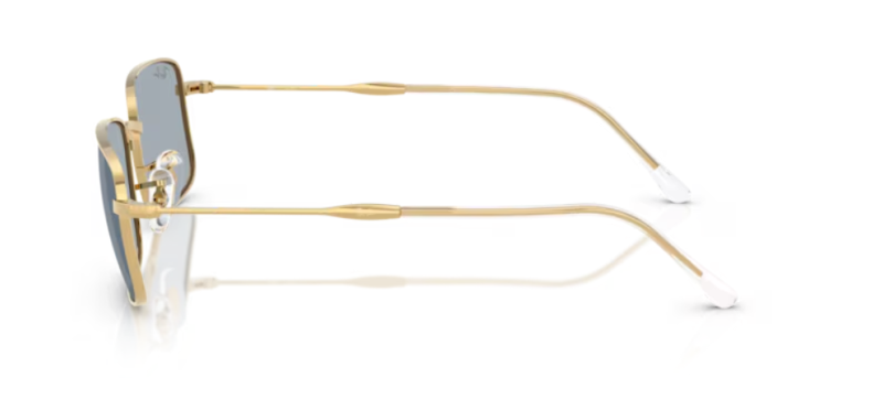 Ray-Ban 0RB3746 Rectangular Men's Sunglasses Gold/Blue 59mm
