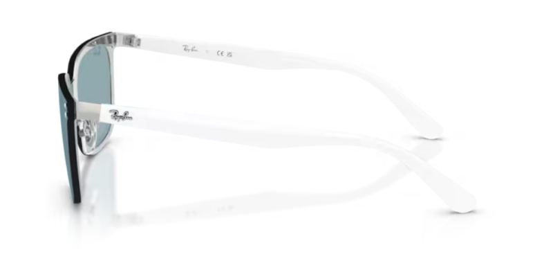 Ray-Ban 0RB3784D Square Metal Men's Sunglasses Silver 45mm