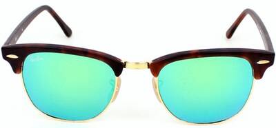 Ray-Ban 3016 Clubmaster Green Mirror Sunglasses 49mm