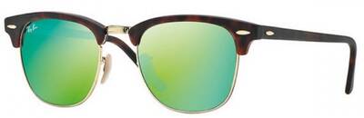 Ray-Ban 3016 Clubmaster Green Mirror Sunglasses 49mm