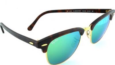 Ray-Ban 3016 Clubmaster Green Mirror Sunglasses 49mm