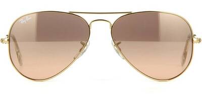 Ray-Ban 3025 Aviator Gold Metal Sunglasses with Pink Lenses