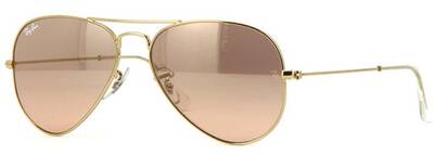 Ray-Ban 3025 Aviator Gold Metal Sunglasses with Pink Lenses
