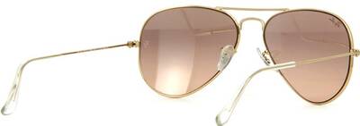 Ray-Ban 3025 Aviator Gold Metal Sunglasses with Pink Lenses