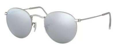 Ray-Ban 3447 019/30 Round Metal Silver Mirror Sunglasses 53mm