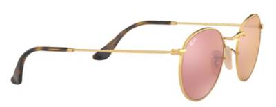 Ray-Ban 3447-N 001/Z2 Round Metal Sunglasses with Pink Mirror Lenses