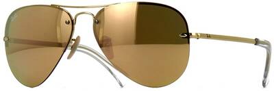 Ray-Ban 3449 001/2Y Aviator Mirror Lens Sunglasses 59mm