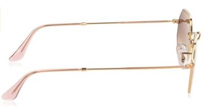 Ray-Ban 3556-N Octagonal Gold Pink Mirror Sunglasses 53mm