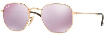Ray-Ban 3548-N Hexagonal Flat Lenses Gold & Purple Mirror 51mm