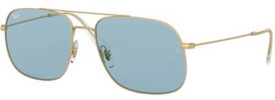 Ray-Ban 3595 9013/80 Gold Metal Blue Lens Sunglasses 59mm