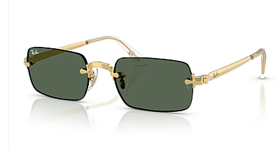 Ray-Ban RB3928 Gold Metal Sunglasses with Green Lenses, 54-20 Frame