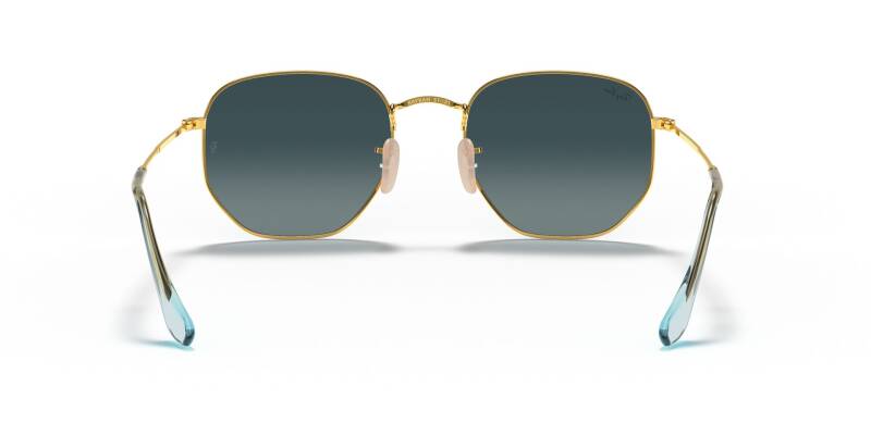 Ray-Ban 0RB3548N Hexagonal Blue Lens Metal Sunglasses 54mm