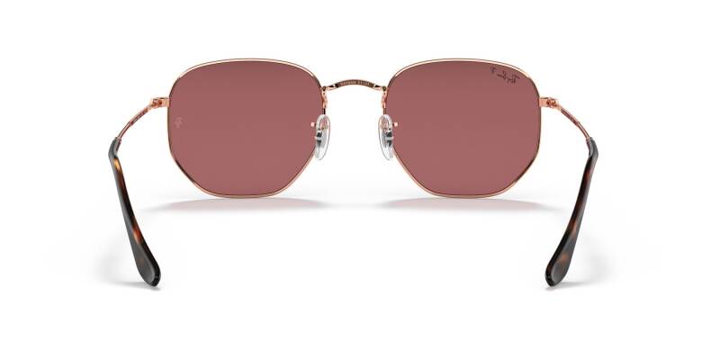 Ray-Ban 0RB3548N Hexagonal Metal Sunglasses with Purple Lenses