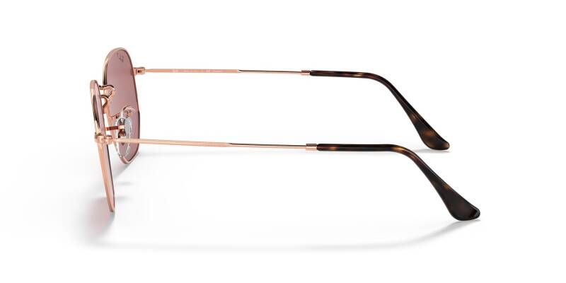 Ray-Ban 0RB3548N Hexagonal Metal Sunglasses with Purple Lenses