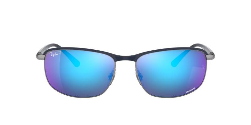Ray-Ban 0RB3671CH Blue Lens Metal Square Sunglasses 60mm