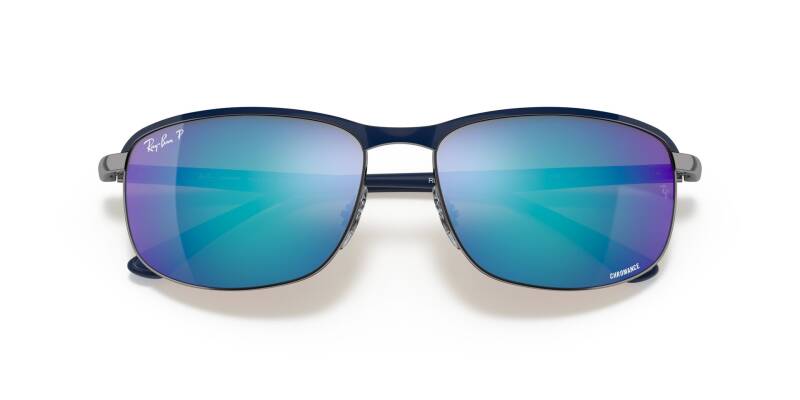 Ray-Ban 0RB3671CH Blue Lens Metal Square Sunglasses 60mm